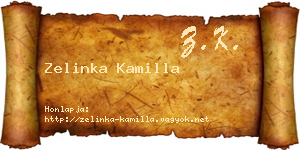 Zelinka Kamilla névjegykártya